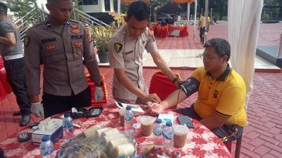Sambut Hari Bhayangkara ke-79, Polres Nagan Raya Gelar Senam dan Donor Darah