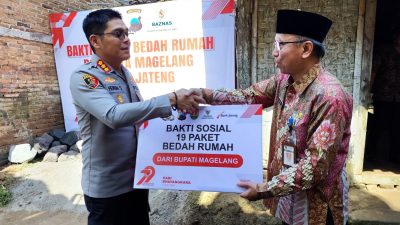 Sambut Hari Bhayangkara ke-79, Polresta Magelang Bantu Bedah Rumah dan Serahkan Bantuan Sumur Bor