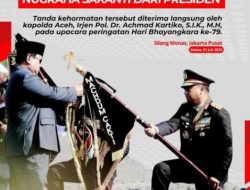 Polda Aceh Raih Tanda Kehormatan Nugraha Sakanti dari Presiden