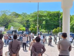 Polres Nagan Raya Laksanakan Pengamanan Kegiatan Aksi Damai Warga Desa Cot Rambong Di BPN Nagan Raya
