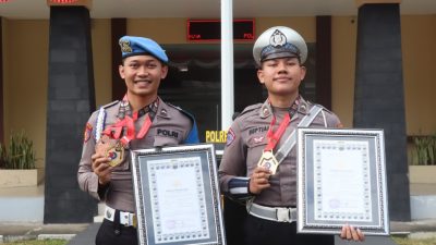 Bripda Yogi dan Bripda Septian Sabet Medali Emas Taekwondo Kapolri Cup VI