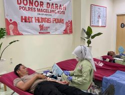 Donor Darah HUT ke-74 Humas Polri Presisi Polres Magelang Kota Sukses Digelar