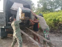 Infrastruktur Desa Ujong Blang Terus Digenjot, Satgas TMMD Gunakan Concrete Mixer