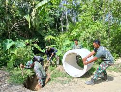 Demi Sawah Subur Dan Petani Makmur, Tim Satgas TMMD Reguler Ke-127 Kodim 0105/Abar Gass Pool Pasang Gorong-Gorong