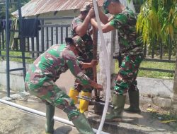 Air Bersih untuk Semua, Satgas TMMD Reguler ke-127 Kodim 0105/Abar Buat Sumur Bor di Fasilitas Publik