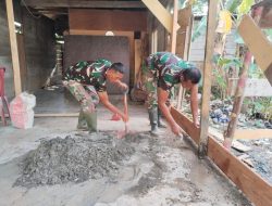 Rumah Impian Nenek Usia Senja Segera Terwujud, Satgas TMMD Kodim 0105/Abar Genjot Pemasangan Batako