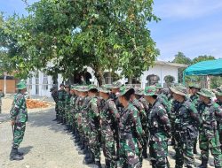 Dengan Semangat Dansatgas Kodim 0116 Nagan Raya berikan Arahan Kepada Personil Satgas TMMD ke 127