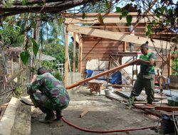 Ketukan Palu Satgas TMMD Reguler ke-127 Kodim 0105/Abar Menggema Satukan Tiang RTLH, Harapan Baru Mulai Berdiri