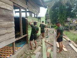 Tim Satgas TMMD Kodim 0116 Nagan Raya Ke-127 Tancap Gas, Kerjakan Perehaban RTLH 