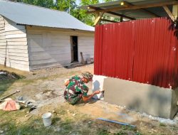 Satgas TMMD ke-127 Kodim 0105/Abar Bersama Masyarakat Gotong Royong Berbuah Manis, MCK Rampung Tepat Waktu