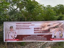 Polres Nagan Raya Pasang Puluhan Spanduk & Flyer Karhutla, Antisipasi Ancaman El Nino “Godzilla